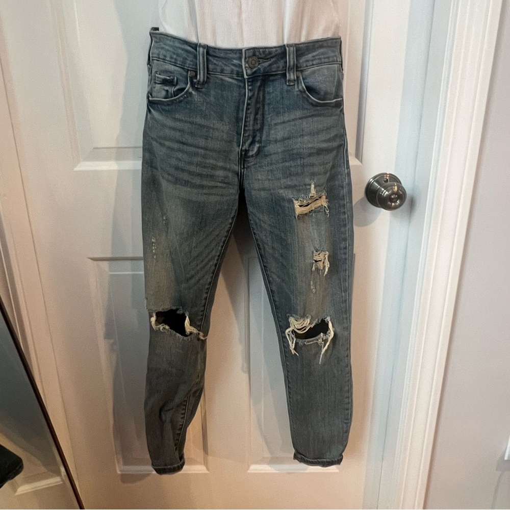 Pistola Distressed Light Wash Skinny Jeans Size 26